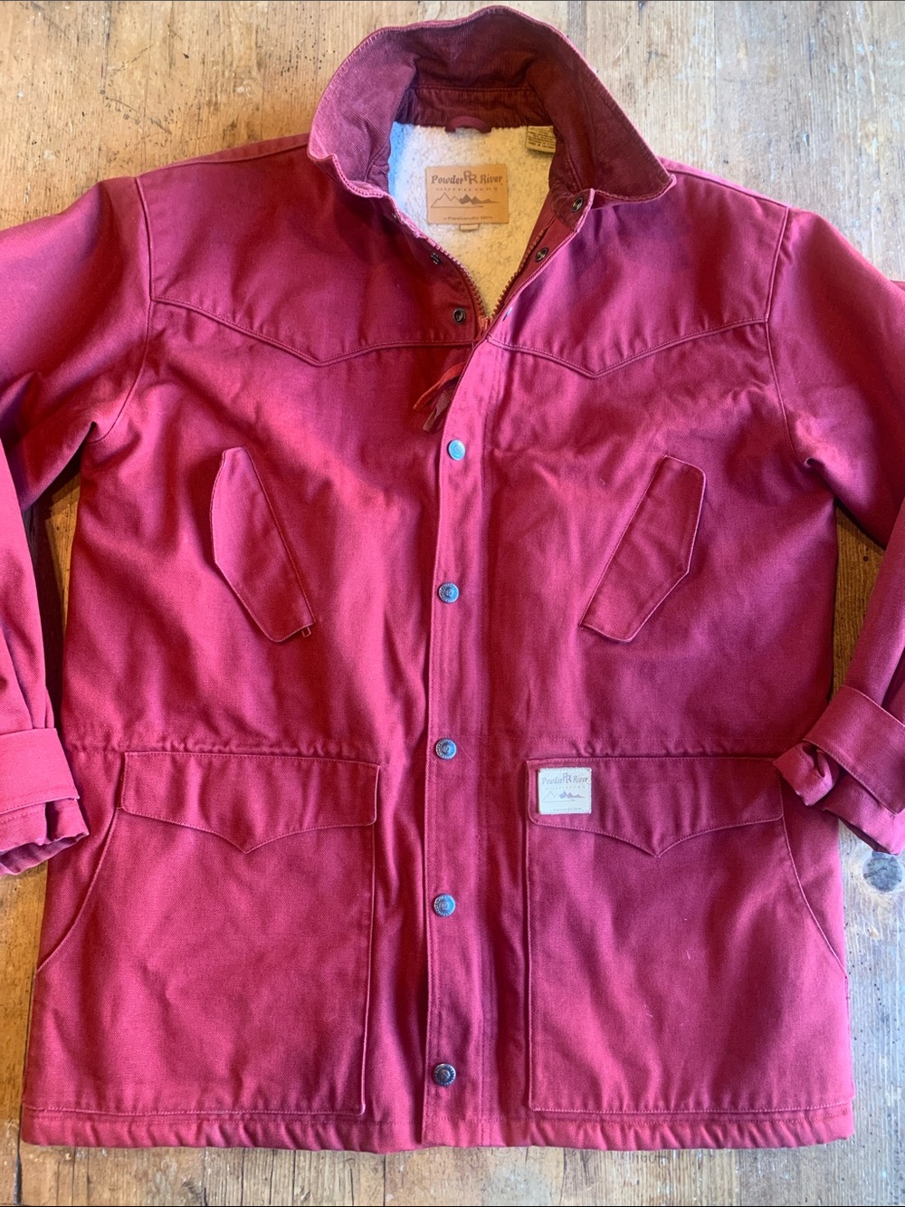 Men's Red Military-Style Field Jacket - Picture 13 of 16